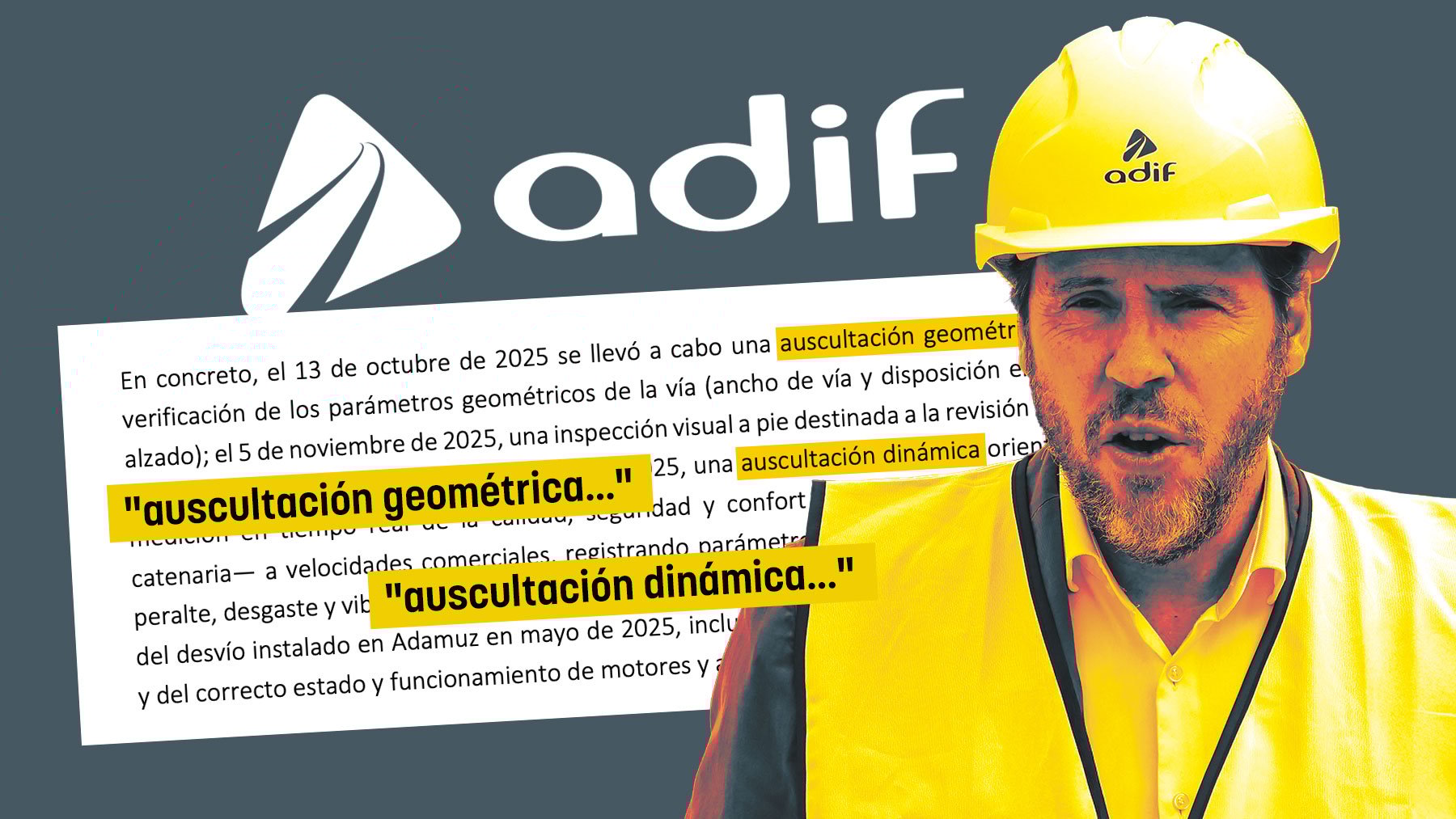 El informe del Gobierno sobre Adamuz no refleja la revisión ultrasónica que Transportes dice haber hecho