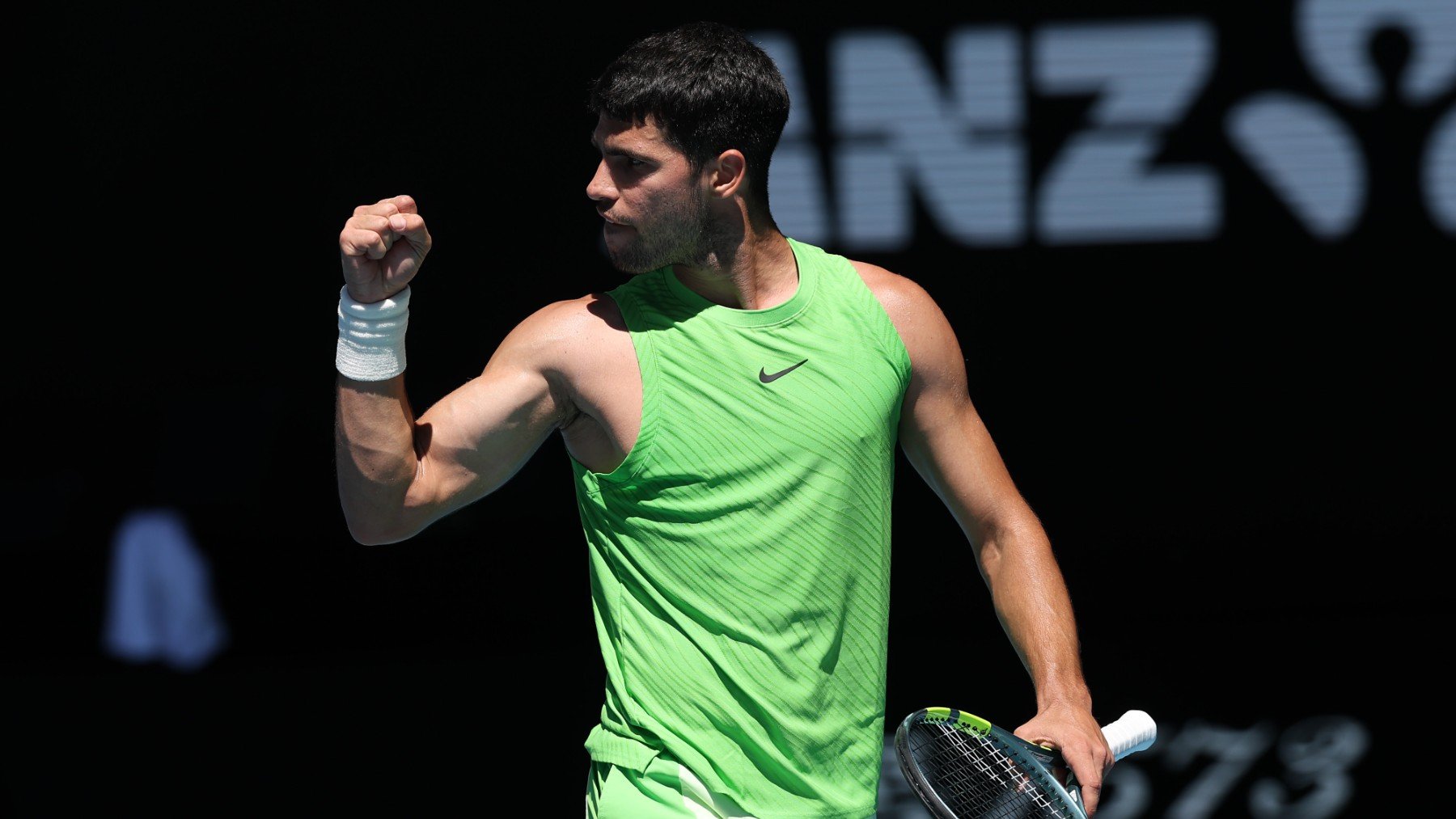 Alcaraz celebra su victoria contra Moutet. (Getty)