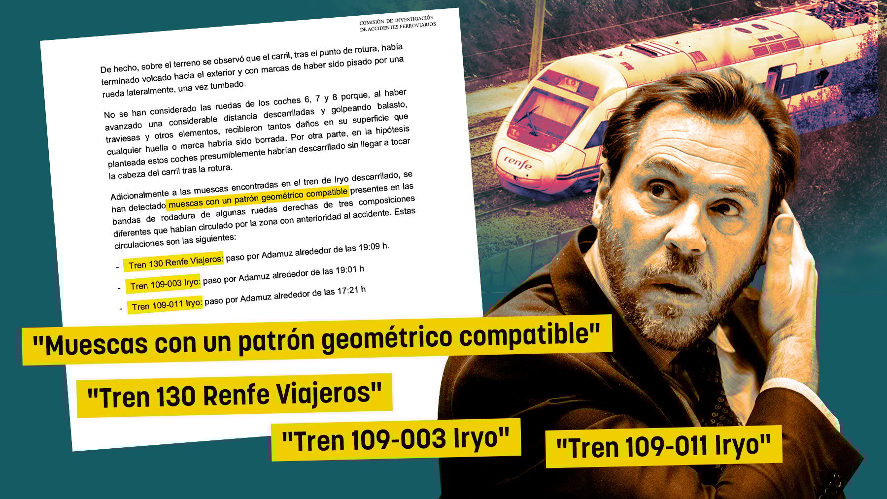 Tres trenes con 1.200 pasajeros pasaron por la vía ya dañada antes del Iryo que descarriló en Adamuz