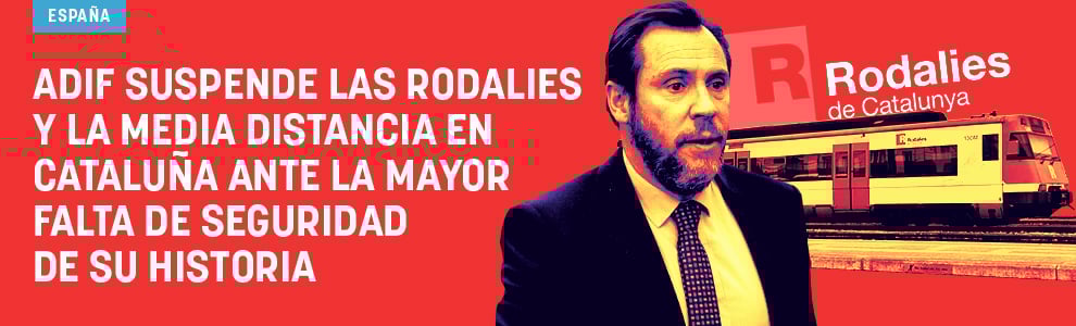 Adif suspende las Rodalies y la media distancia en Cataluña ante la mayor falta de seguridad de su historia