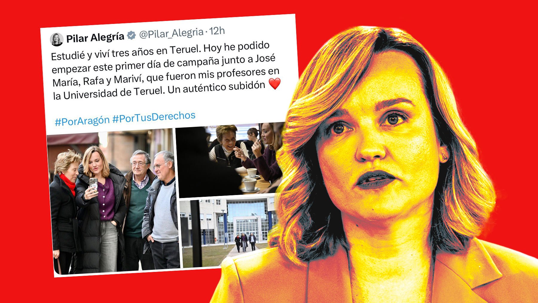 Alegría borra un tuit donde decía que estudió en la Universidad de Teruel, que no existe