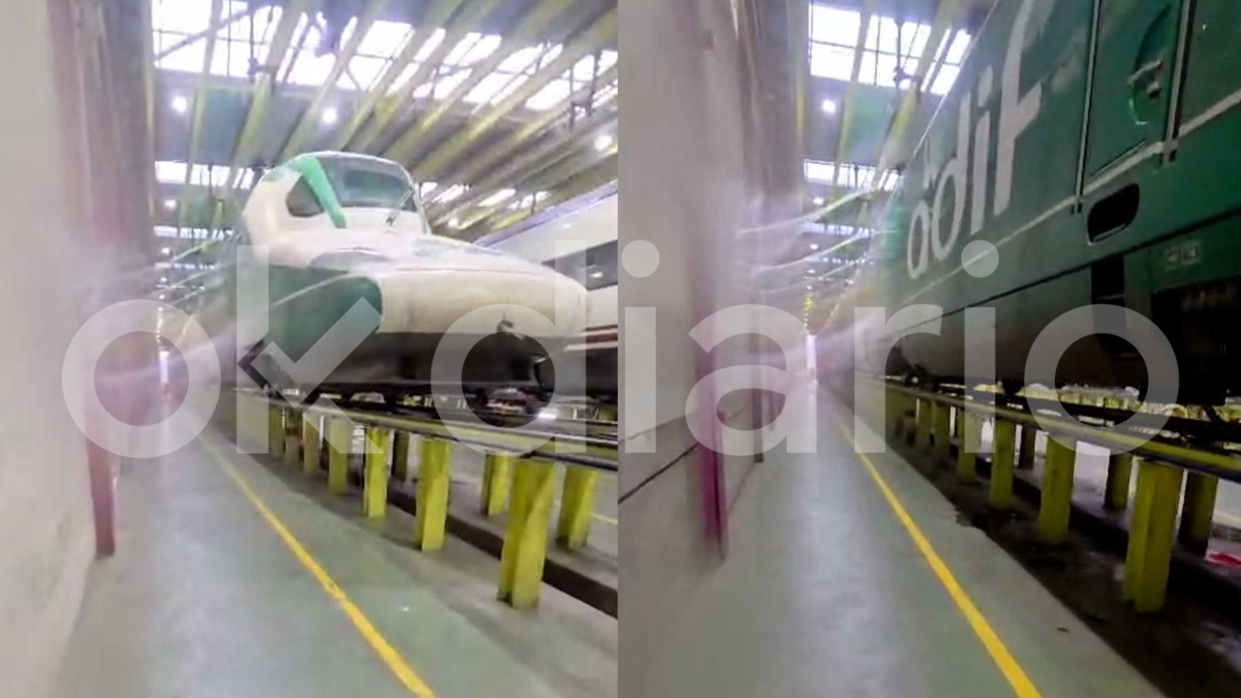 OKDIARIO descubre la nave donde Adif esconde a Séneca, el tren que no revisa las vías desde noviembre