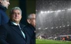 Joan Laporta y las inundaciones en el Camp Nou. (Getty Images)
