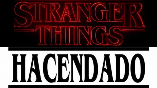 Logotipos de Stranger Things y Hacendado (Montaje Happy FM).