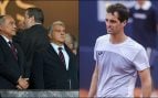 Joan Laporta, Rafe Yuste y el ex tenista Albert Ramos. (Europa Press)