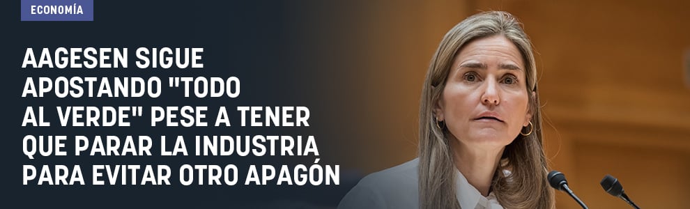 Aagesen sigue apostando todo al verde pese a tener que parar la industria para evitar otro apagón