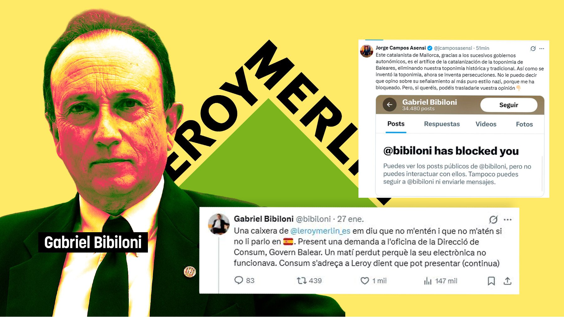 Un profesor separatista jubilado denuncia a una cajera de Leroy Merlin en Mallorca por no hablarle en catalán