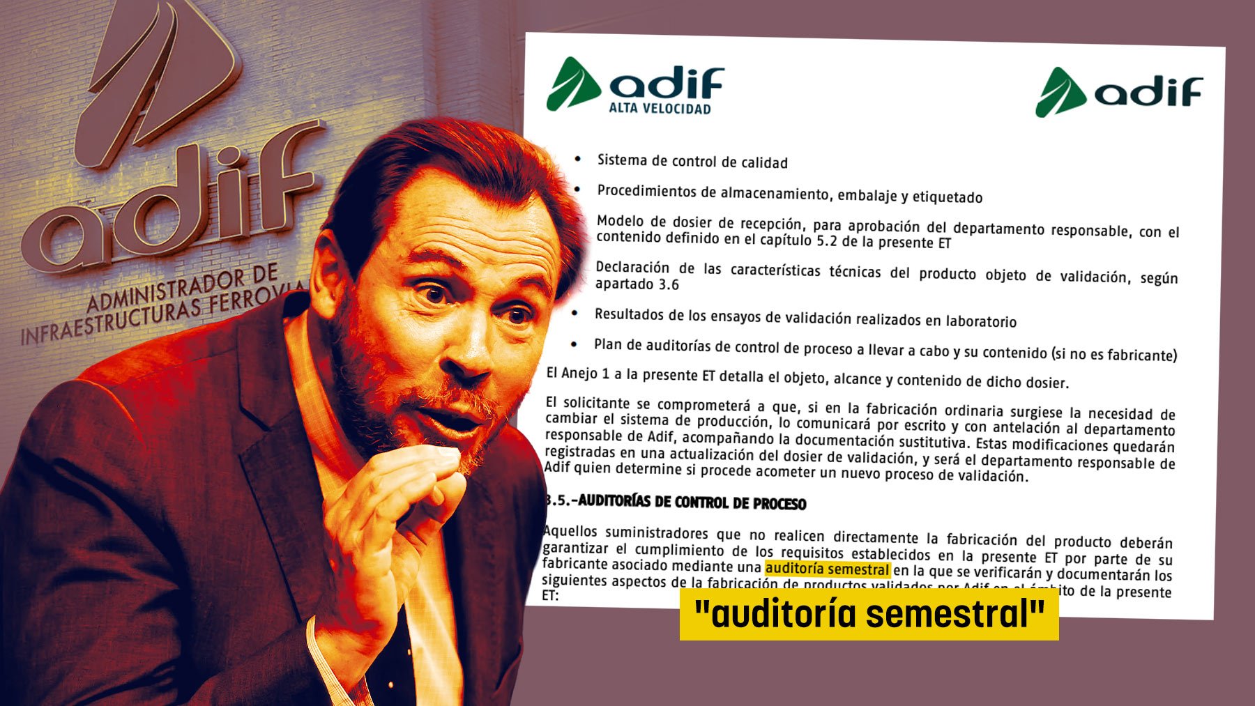 Óscar Puente eliminó en 2024 las auditorías semestrales a proveedores de traviesas de Adif