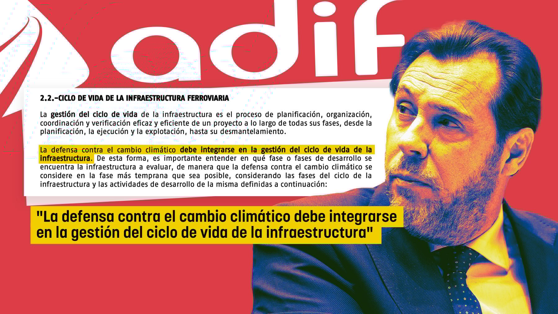 Puente impone la defensa contra el cambio climático en las obras de todas las líneas de tren de España