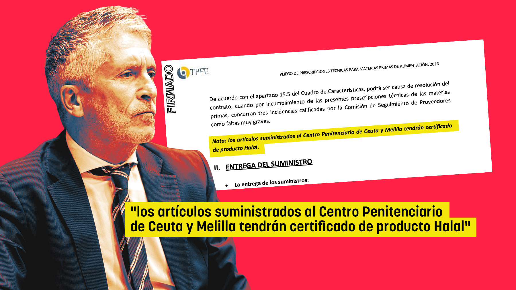 Marlaska impone que la carne que se sirva en las cárceles de Ceuta y Melilla tenga certificado Halal