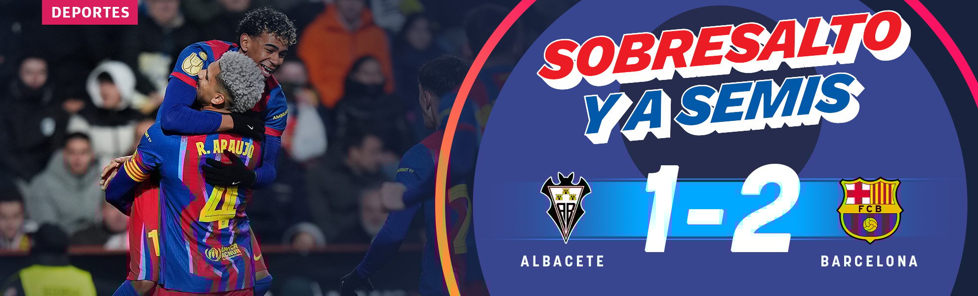 El Barcelona apaga la ilusión del Albacete y pasa a semifinales con susto