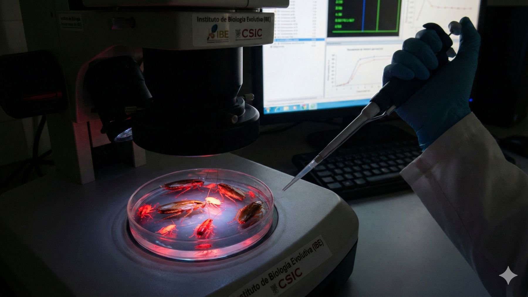 La investigación española celebra un hito sin precedentes: crean cucarachas fluorescentes para combatir plagas