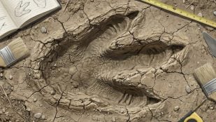Huella, dinosaurio, ciencia