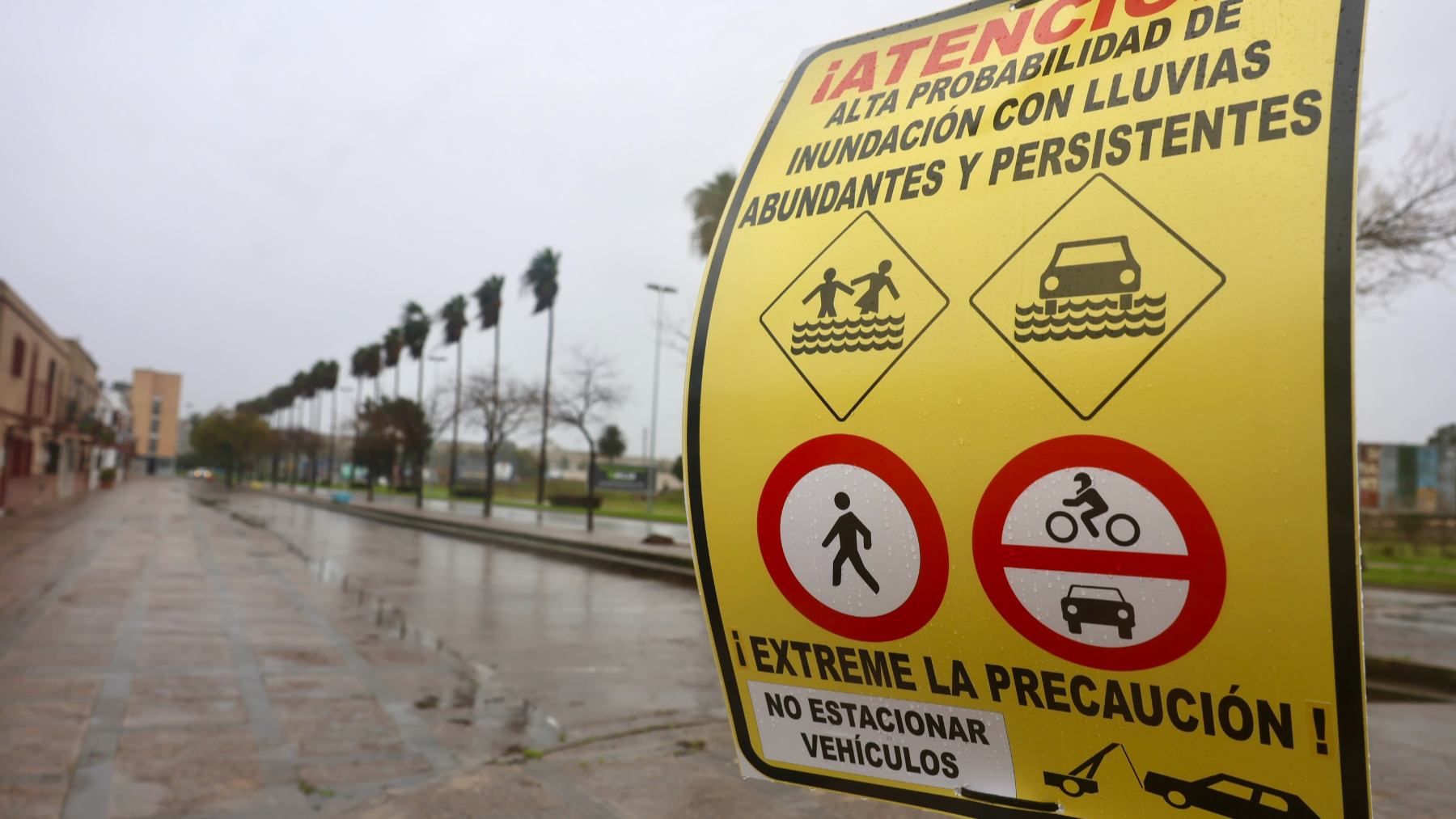 Alerta el núcleo urbano de Jerez de la Frontera por la llegada de la borrasca ‘Marta’. (Foto: Eurpa Press)