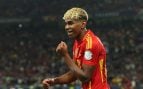 Lamine Yamal en un partido con España. (Europa Press)
