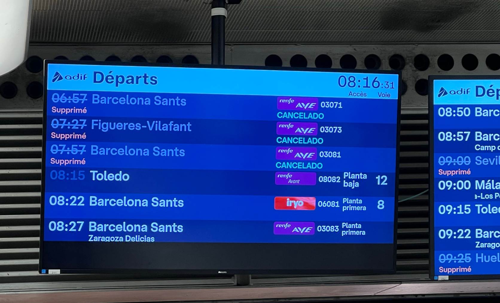 Cancelaciones en los trenes de Renfe porque sus maquinistas se unen a la huelga de Alferro y CGT