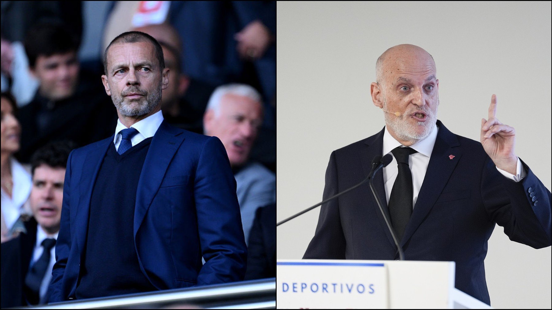 Ceferin atiza a Tebas por intentar llevar la Liga a Miami: No se puede quitar el fútbol a la gente