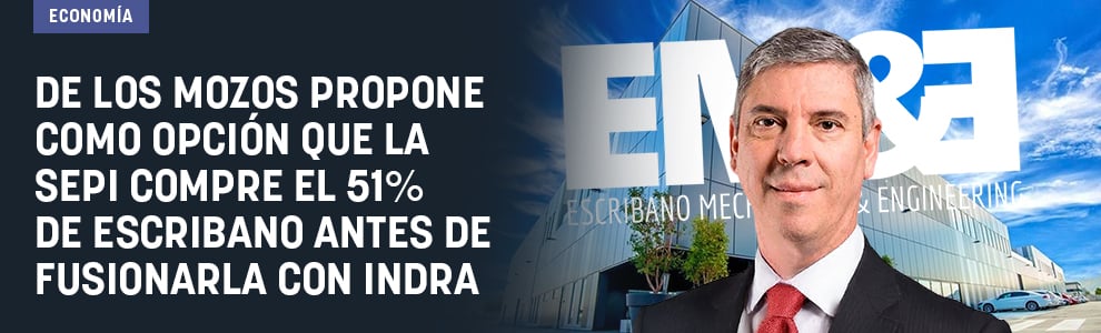 De los Mozos propone como opción que la SEPI compre el 51% de Escribano antes de fusionarla con Indra