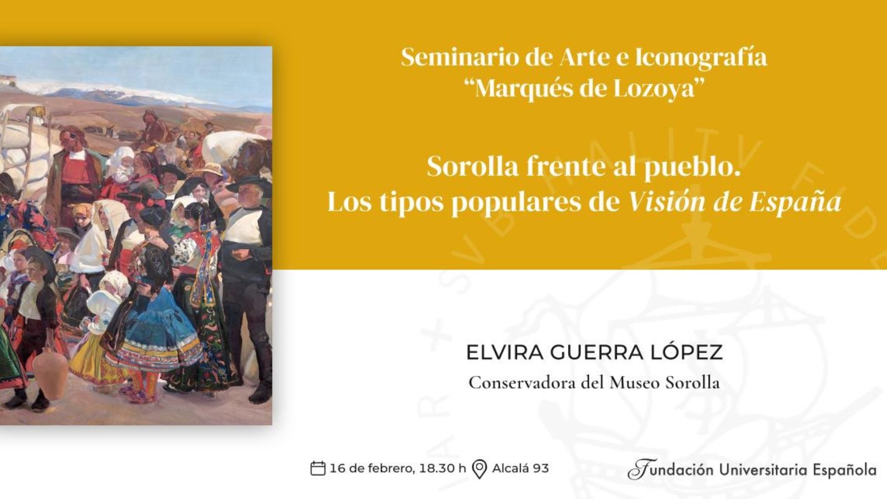 La conservadora del Museo Sorolla analiza la visión popular del pintor en un seminario de la Fundación Universitaria Española