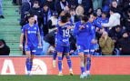 El Getafe celebrando un gol al Villarreal. (Europa Press)