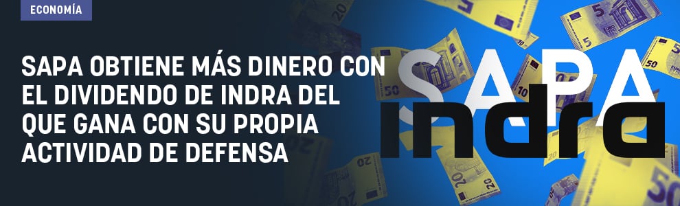 SAPA obtiene más dinero con el dividendo de Indra del que gana con su propia actividad de Defensa