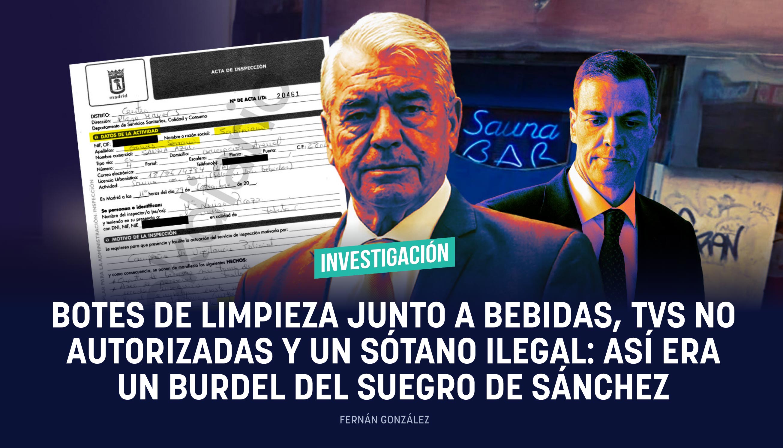 Botes de limpieza junto a bebidas, TVs no autorizadas y un sótano ilegal: así era un burdel del suegro de Sánchez