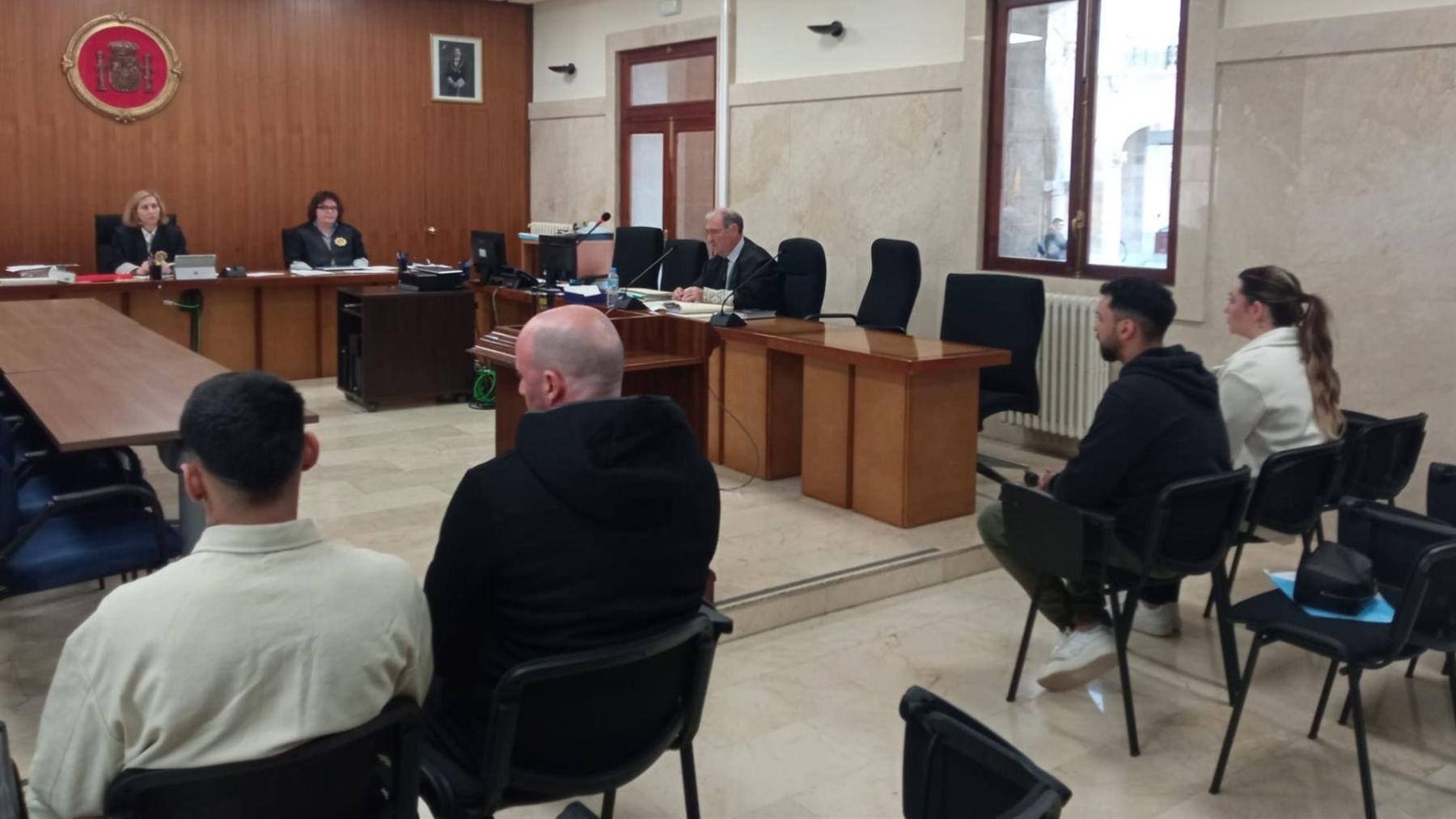 Los cuatro condenados durante el juicio en la Audiencia Provincial de Palma.