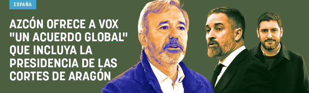 Azcón ofrece a Vox un acuerdo global que incluya la Presidencia de las Cortes de Aragón
