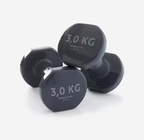 Kit de mancuernas de 3kg Doymos de Decathlon.