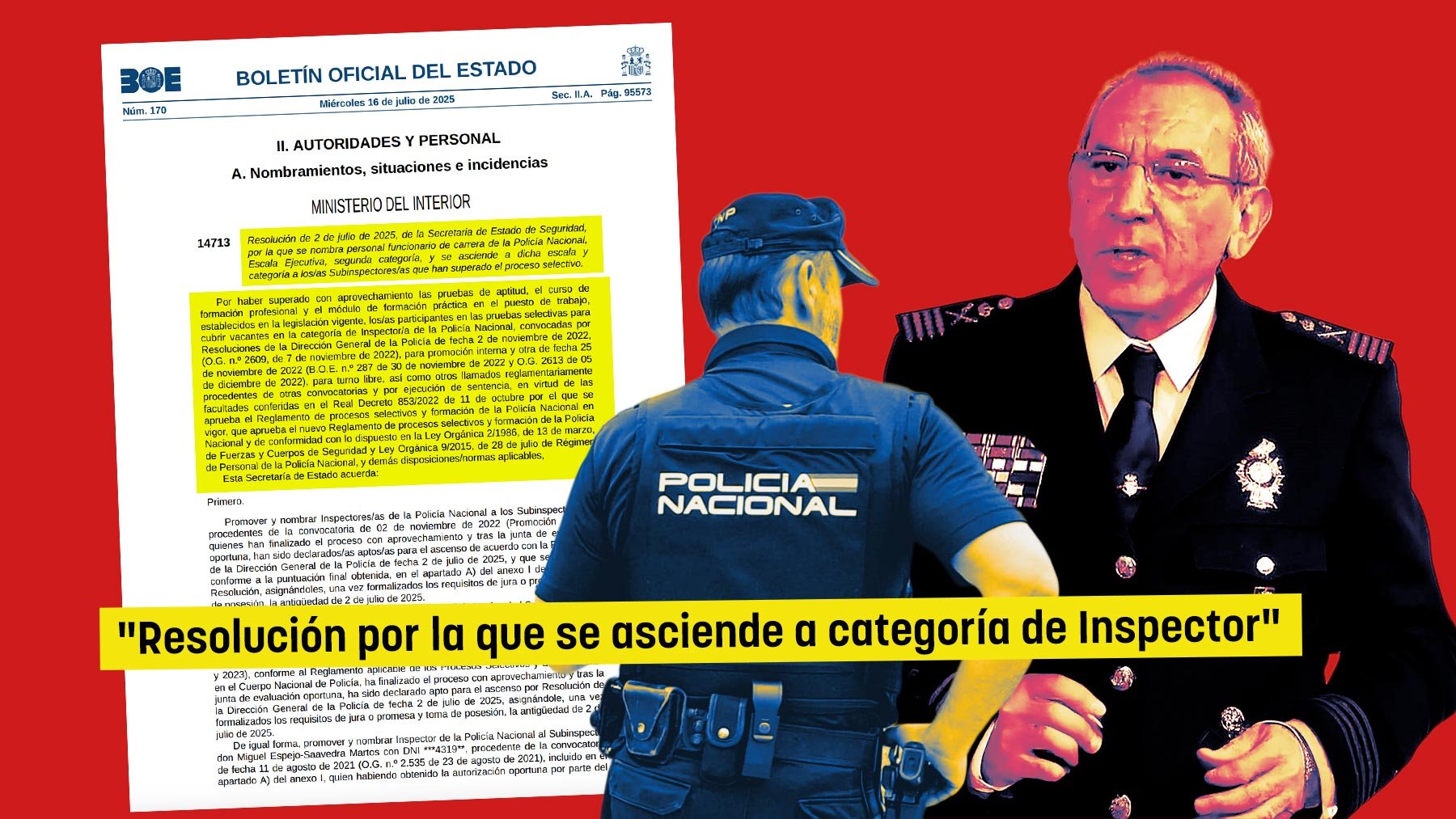 El nº 1 de la Policía impulsó el ascenso de la denunciante a inspectora tres meses después de violarla