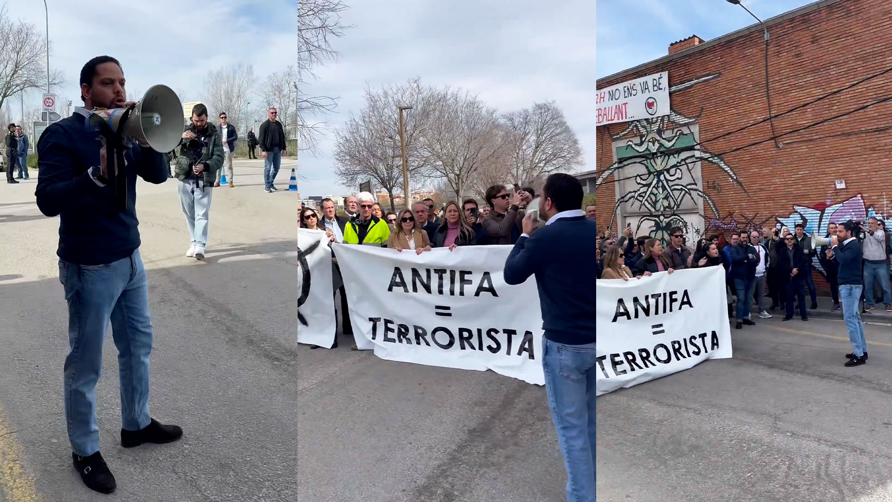 Garriga se planta en la sede okupa de los antifas tras la agresión a Vox y avisa: ¡Os vamos a echar!