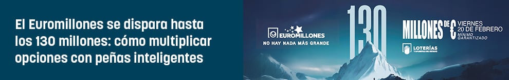 El Euromillones se dispara hasta los 130 millones: cómo multiplicar opciones con peñas inteligentes