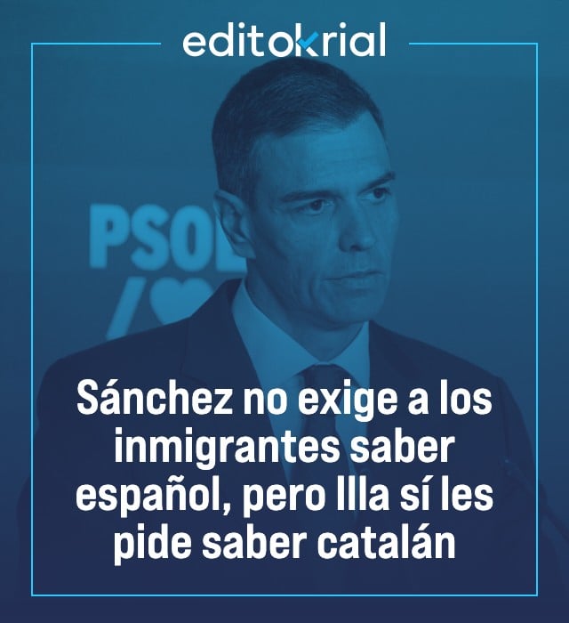 Sánchez no exige a los inmigrantes saber español, pero Illa sí les pide saber catalán