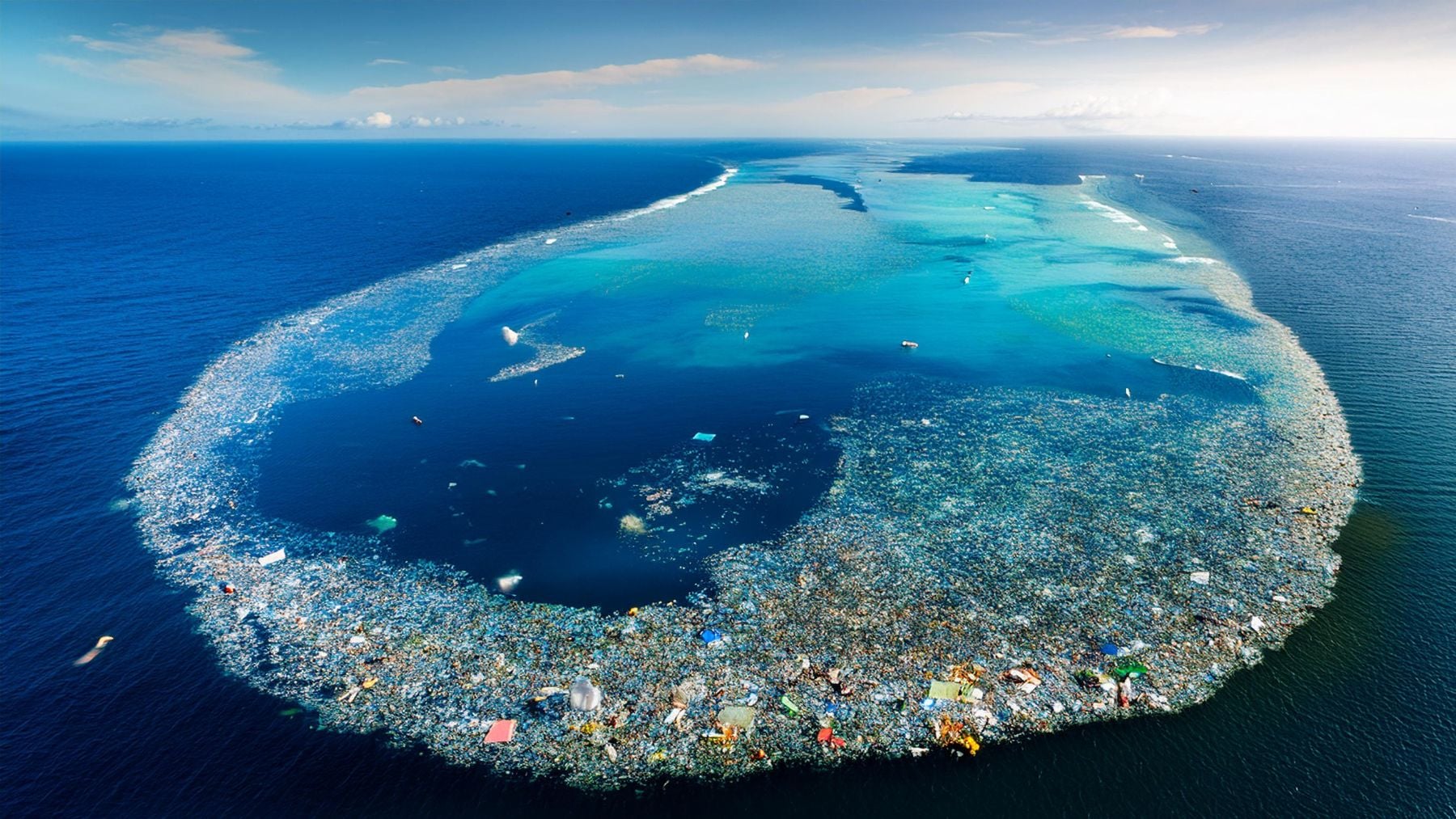 Isla de plástico en el Pacífico.