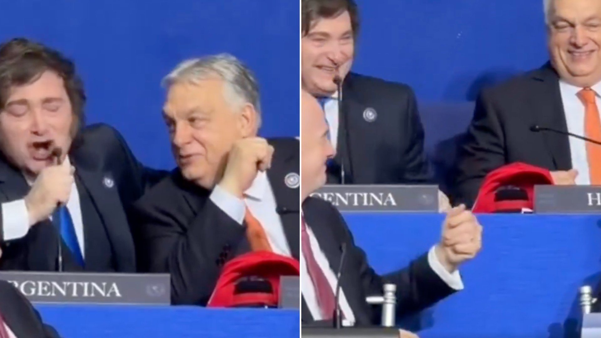 Las risas y bromas de Milei, Orban e Infantino en la primera reunión del Consejo de Paz de Trump