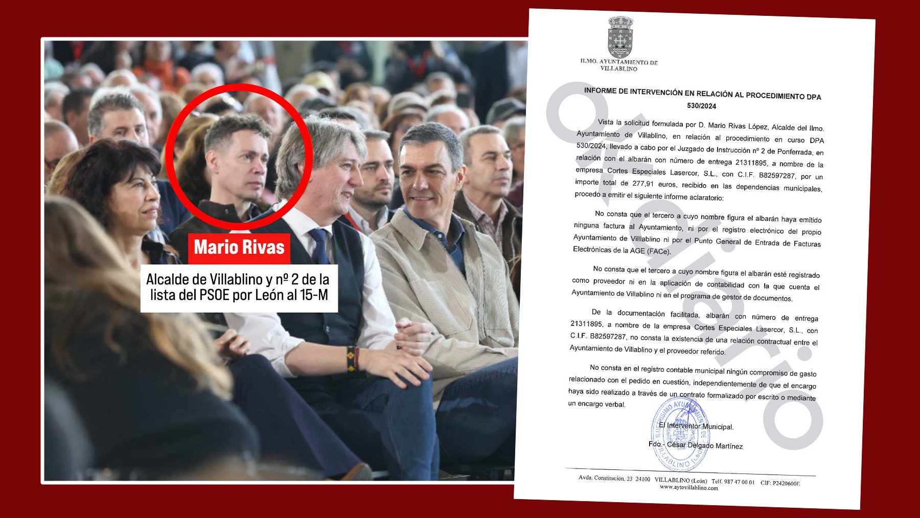 El candidato del PSOE de León imputado por corrupción ordenó a su Ayuntamiento elaborar un informe que le defendiera