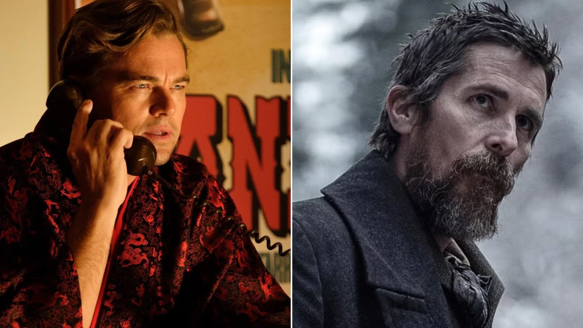 DiCaprio en ‘Érase una vez en Hollywood’ (Sony) y Bale en ‘Los crímenes de la Academia’ (Netflix).