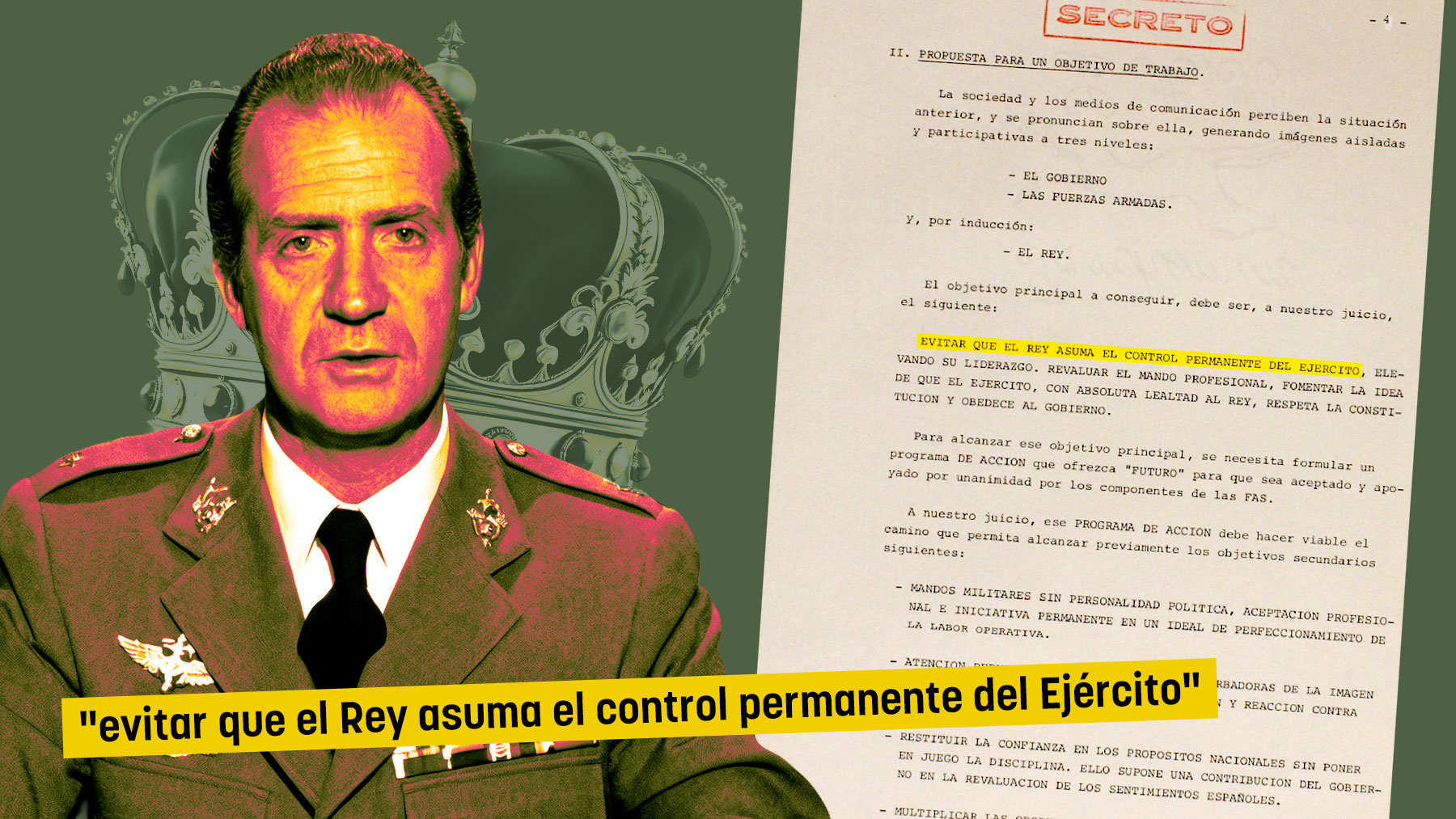 Interior recomendó tras el 23-F evitar que el Rey asumiera el control permanente del Ejército