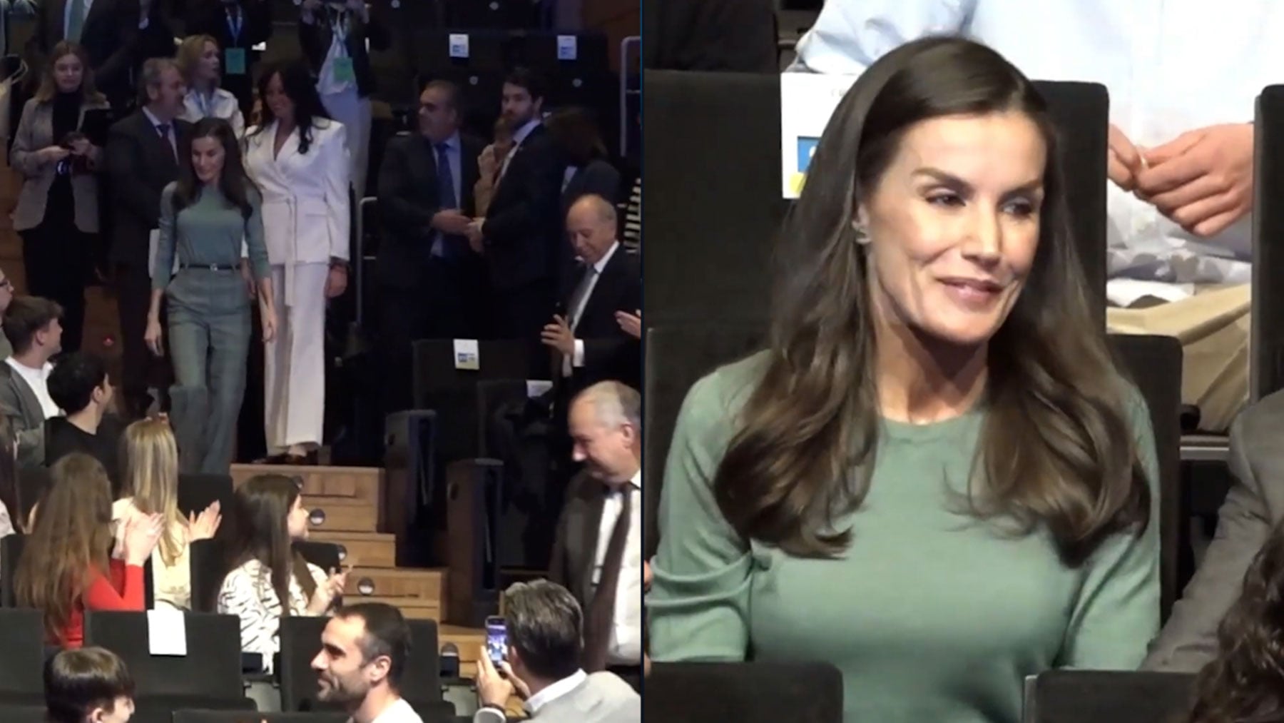 Cientos de jóvenes reciben a la Reina Letizia entre vítores y aplausos en Huesca