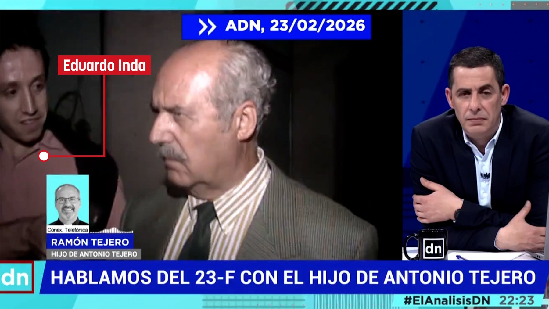 Así sorprendió un jovencísimo Eduardo Inda a Tejero a su salida de la cárcel en 1993