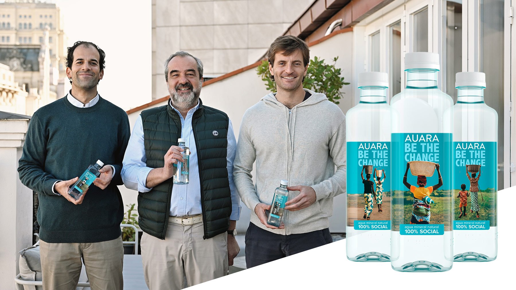 Pablo Urbano, Luis de Sande, Antonio Espinosa, cofundadores de Auara.