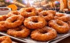 Dulce típico de las Fallas de Valencia, buñuelos de Calabaza en Valencia, puestos de churros en Fallas, qué comer en Fallas, buñuelos de Calabaza y la Cuaresma.