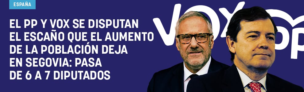 El PP y Vox se rifan el escaño que el aumento de la población deja en Segovia: pasa de 6 a 7 diputados