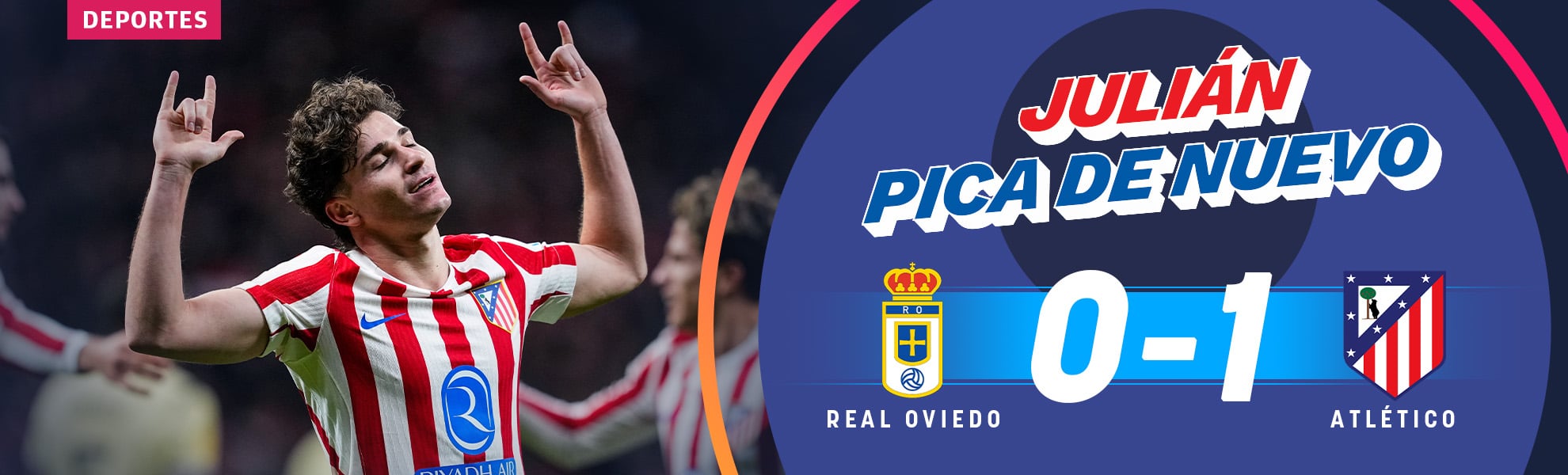 Julián Álvarez pica de nuevo y rescata al Atlético en Oviedo