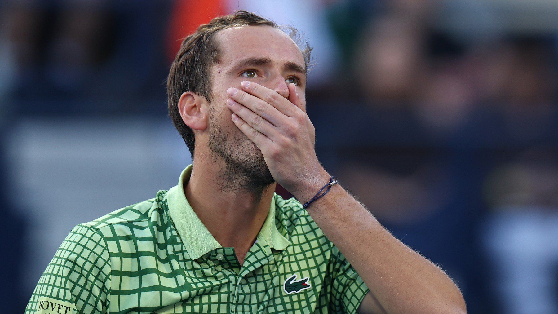 Medvedev durante un partido en Dubai. (Getty)