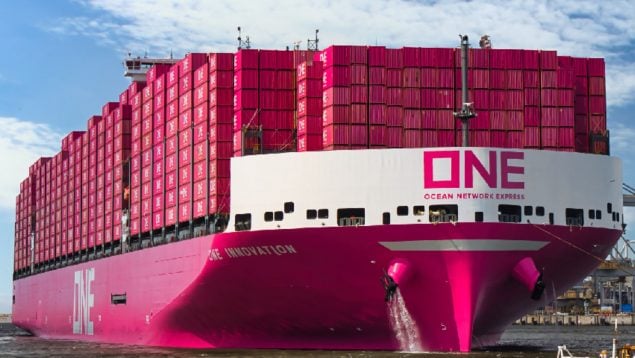 El gigante marítimo de Japón ONE acaba de romper el récord mundial de carga con su barco estrella. (Foto: ONE)