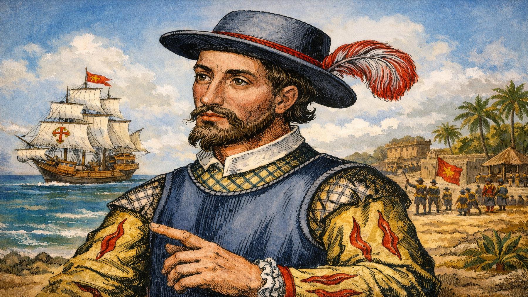 Dibujo de Juan Ponce de León.