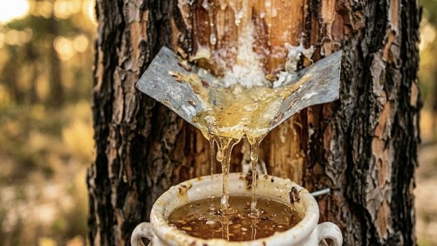 Resina, pino, árbol, naturaleza