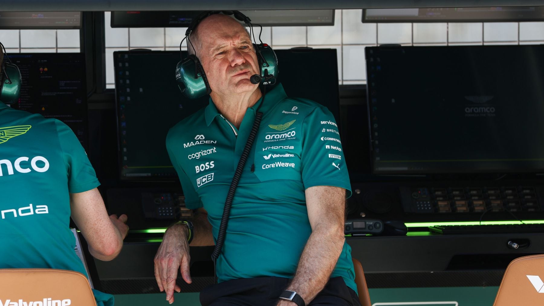 Adrian Newey, Team Principal de Aston Martin, durante los test de Bahréin. (Getty)