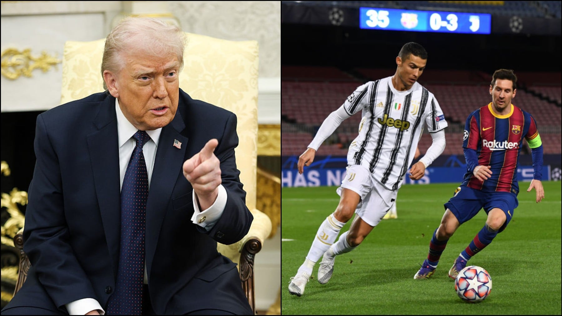 Trump no olvida a Cristiano en su encuentro con Messi en la Casa Blanca: Los dos sois grandes campeones